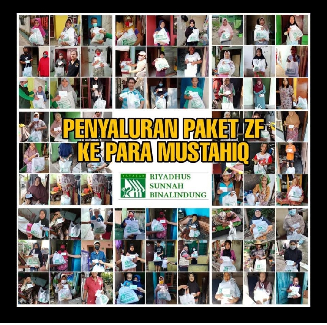 Dokumentasi penyaluran zakat fitrah kepada para mustahiq.