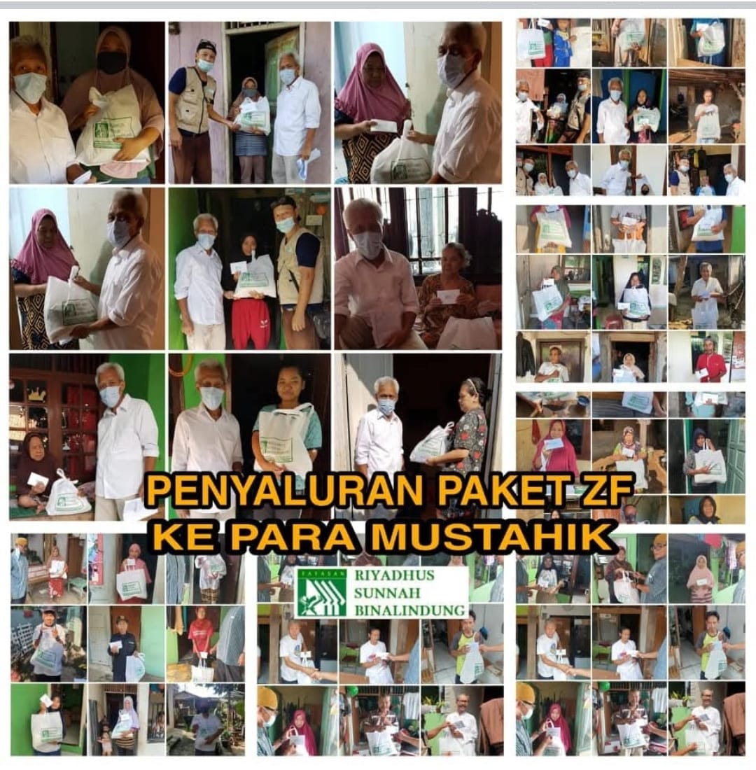 Dokumentasi penyaluran zakat fitrah kepada para mustahiq.