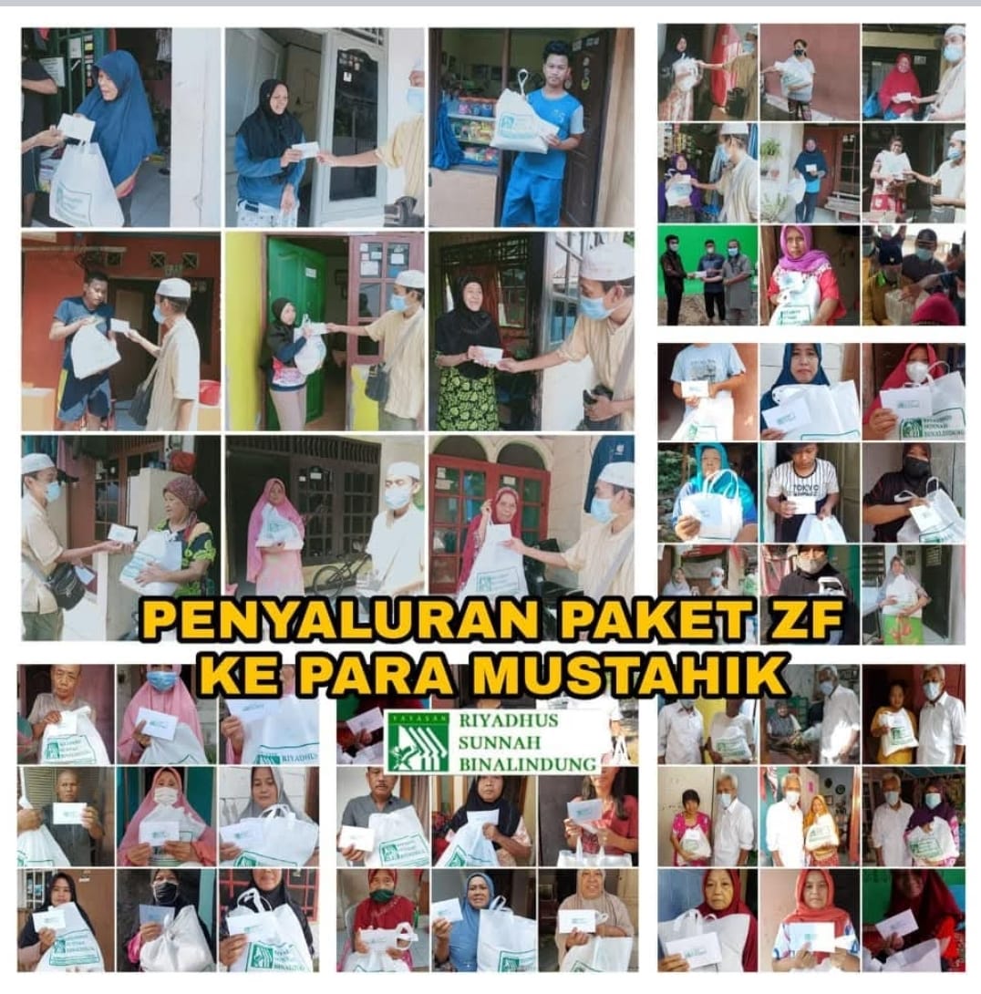 Dokumentasi penyaluran zakat fitrah kepada para mustahiq.